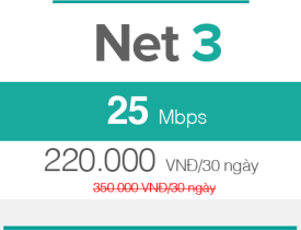 Gói cước cáp quang viettel 25 Mbps giá chỉ 220.000